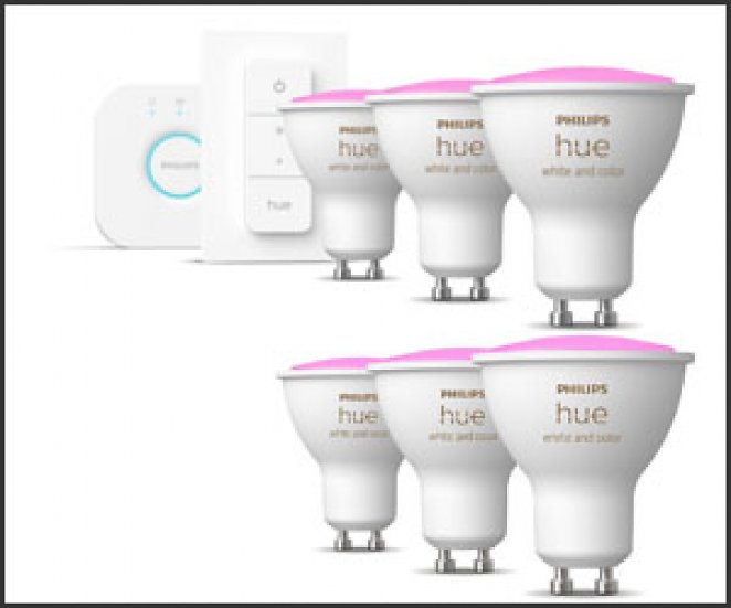 Philips Hue White & Color Ambiance GU10 Bluetooth Starter Kit mit 6 Lampen