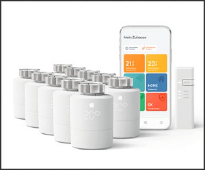 tado° Smartes Heizkörper-Thermostat Starter Kit V3+ mit 10 Thermostaten & Bridge zur Einzelraumsteuerung