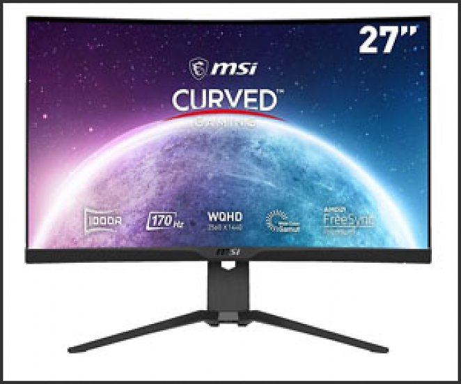 MSI G272CQPDE Curved 27 Zoll WQHD Gaming Monitor (1 ms Reaktionszeit, 170 Hz)