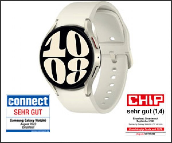 SAMSUNG Galaxy Watch6 40 mm Smartwatch Fluorkautschuk, S/M, Gold