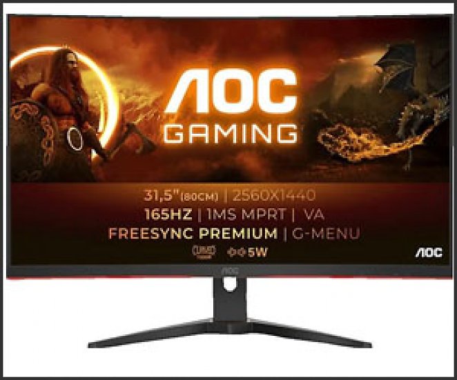 AOC CQ32G2SE/BK Curved 32 Zoll QHD Gaming Monitor (1 ms Reaktionszeit, 165 Hz)