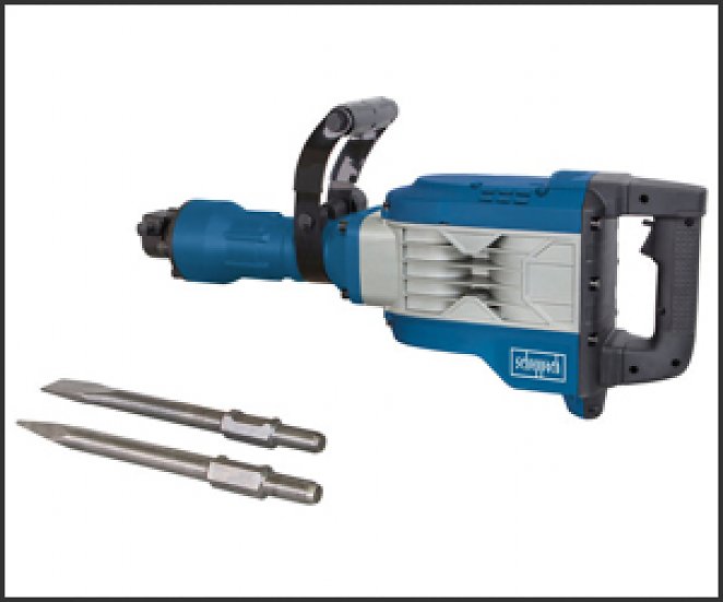 Scheppach AB1900, Abbruchhammer mit 1.900 Watt, 60 Joule Schlagkraft, 2.000 Schläge/Min., inkl. Koffer & 2× Meißel