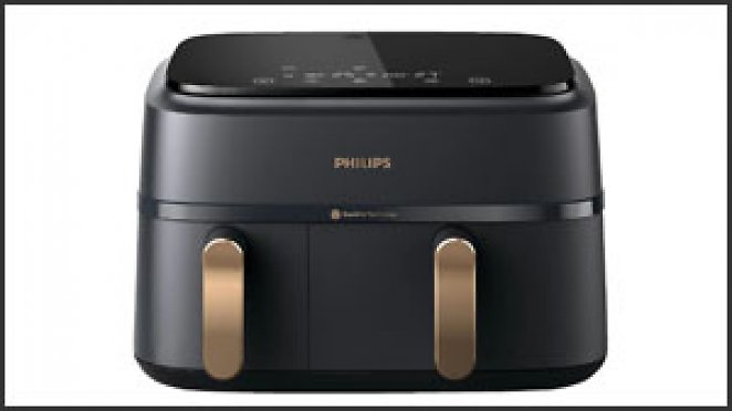 Philips NA352/00 3000 Series 9L Kapazität (3L+6L) Heißluftfritteuse 2750 Watt Dunkelgrau/Kupfer