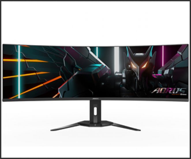Gigabyte Aorus CO49DQ, 49 Zoll, OLED, 5.120 × 1.440, 144 Hz, Freesync Premium, 2× HDMI 2.1, 1× DP 1.4, USB-C mit DP 1.4