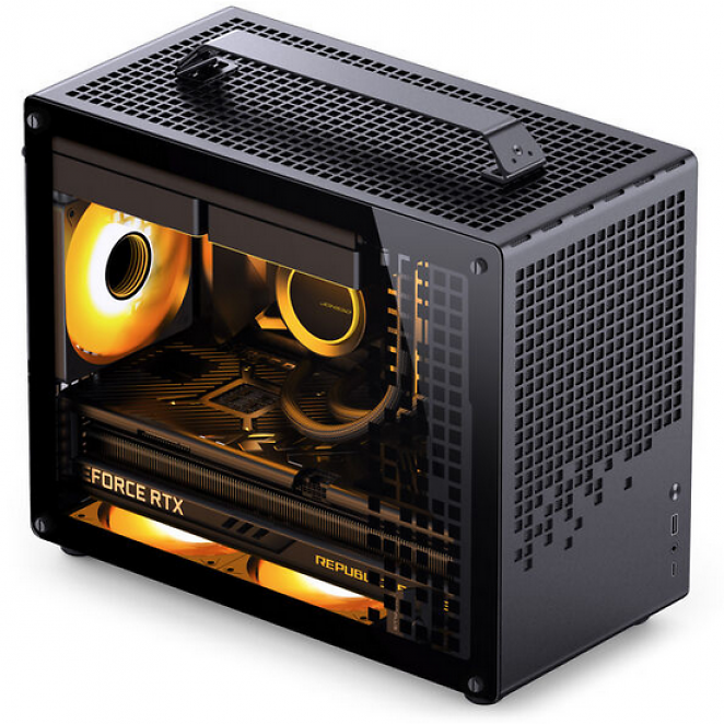Jonsplus Z20 Micro-ATX Gehäuse, mit Tragegriff - schwarz