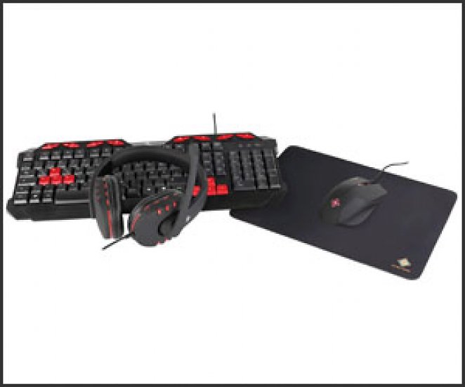 Deltaco Gaming 4-in-1 Gaming Gear Kit (Maus, Mauspad, Tastatur, Stereo-Headset)