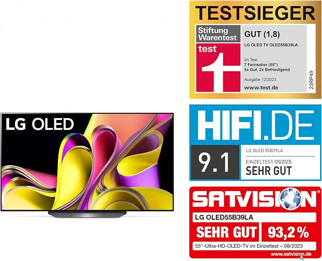 LG OLED55B39LA OLED TV (Flat, 55 Zoll / 139 cm, UHD 4K, SMART TV, webOS 23 mit LG ThinQ)