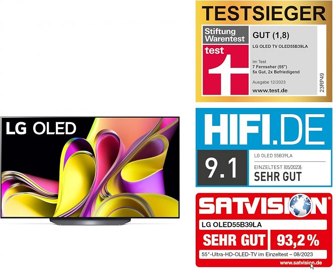 LG OLED55B36LA TV 139 cm/55 Zoll, 4K Ultra HD, Smart-TV, bis zu 120 Hz