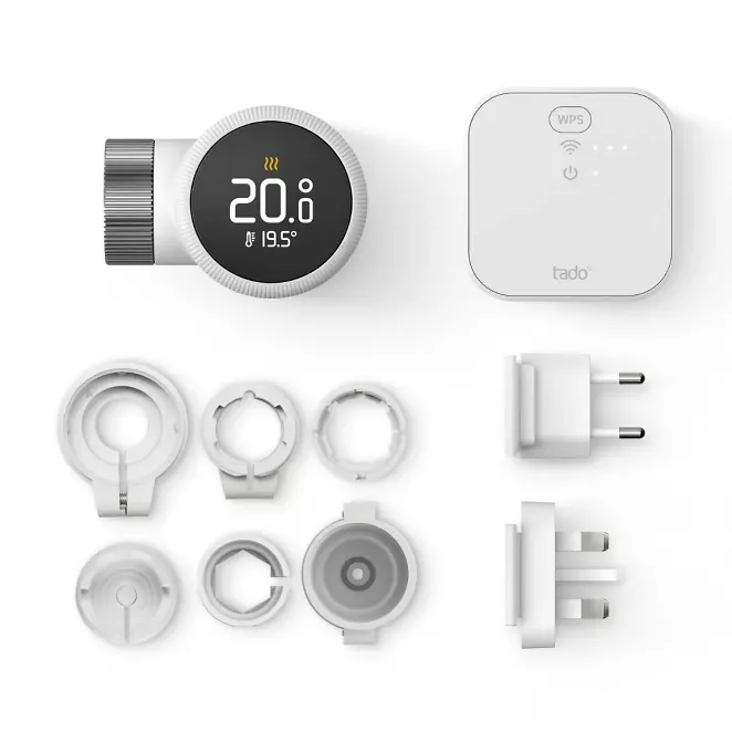 Tado Starter Kit Smartes Heizkörper-Thermostat X - 5er-Set + Bridge