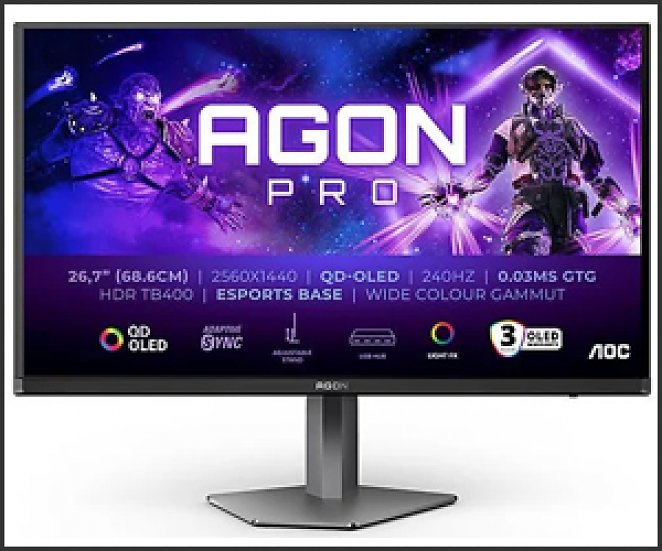 AOC AGON PRO AG276QZD2 26,7 Zoll QHD Gaming Monitor (0,03 ms Reaktionszeit, 240 Hz)