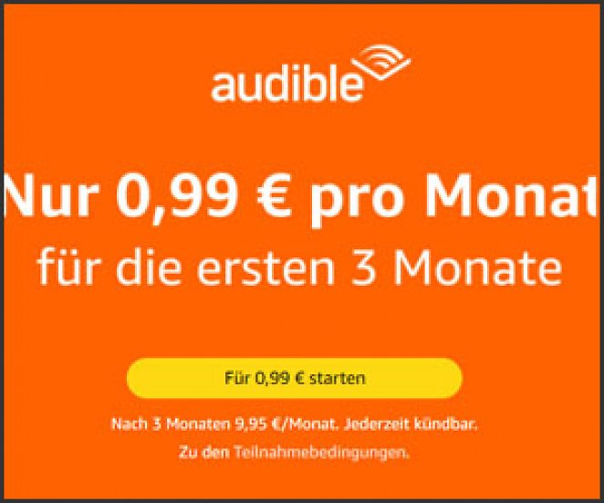 3 Audible-Hörbücher für 2,97 Euro