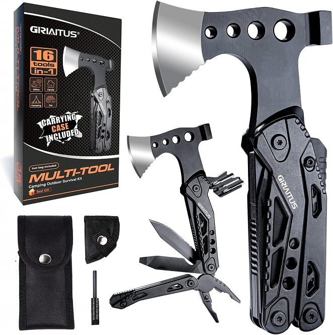 16IN1 Multitool mit Axt Hammer Zange Säge Schraubendreher Flaschenöffner Pfeife