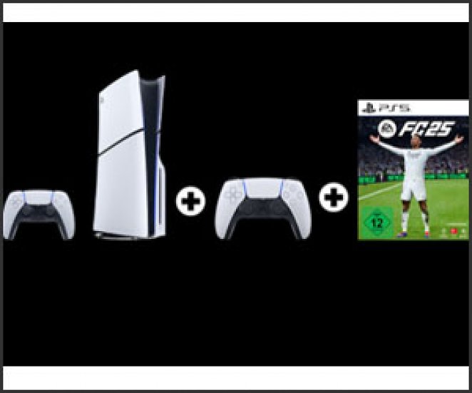 PS5 mit Laufwerk (Slim-Modell) + 2. PS5-Controller + PS5-Spiel EA Sports FC 25