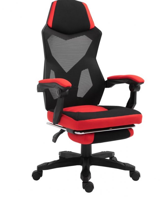 Vinsetto Gamingstuhl mit Fußstütze schwarz, rot 58 x 72 x 108-118 cm