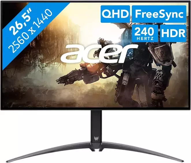 Acer Predator X27Ubmiipruzx (27 Zoll, OLED, 2.560 × 1.440, 240 Hz, 2× HDMI 2.0, 1× DP 1.4, 1× USB-C mit DP)