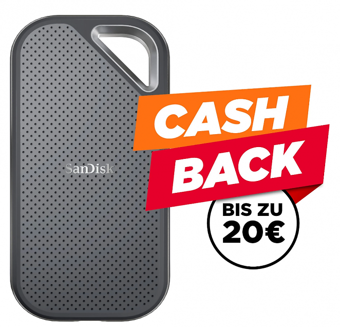 Sandisk Extreme PRO portable SSD, 2 TB (mit 20€-Cashback)