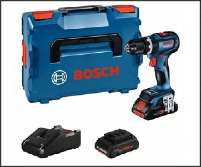 Bosch Akku-Schlagbohrschrauber GSB 18V-90 C Professional, 18Volt(blau/schwarz, 2x Li-Ion Akku ProCORE18V 4,0Ah, Bluetooth Modul, in L-BOXX)
