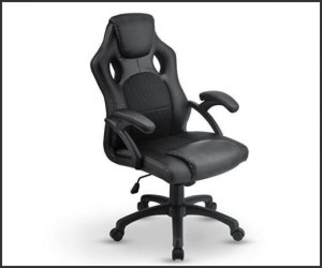 Juskys Racing Schreibtischstuhl Montreal ergonomisch Bürostuhl PC Gaming Stuhl - schwarz