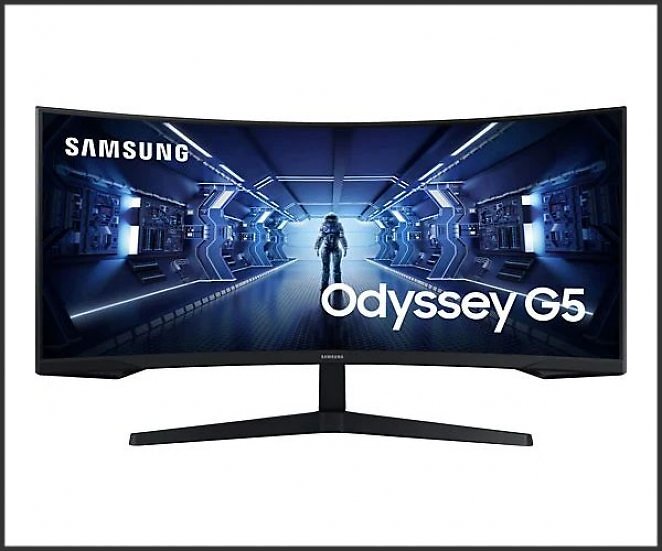 SAMSUNG Odyssey G5 C34G55TWWP 34 Zoll UWQHD Gaming Monitor (1 ms Reaktionszeit, 165 Hz)
