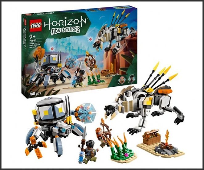 LEGO 77037 Horizon Adventures Aloy und Varl vs. Panzerwanderer und Sägezahn, Konstruktionsspielzeug