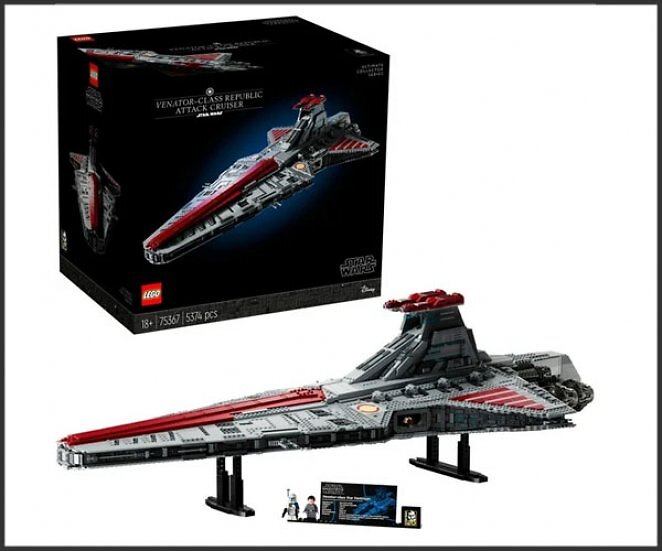 LEGO 75367 Star Wars Republikanischer Angriffskreuzer der Venator-Klasse, Konstruktionsspielzeug