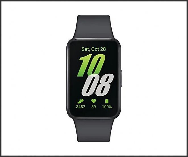 SAMSUNG Galaxy Fit3 Fitness Tracker Aluminium Fluorelastomer-Kautschuk, 130-185 mm, Dark Gray