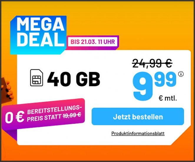 Allnet Flat mit 40 GB Highspeed-Datenvolumen im 5G-Netz