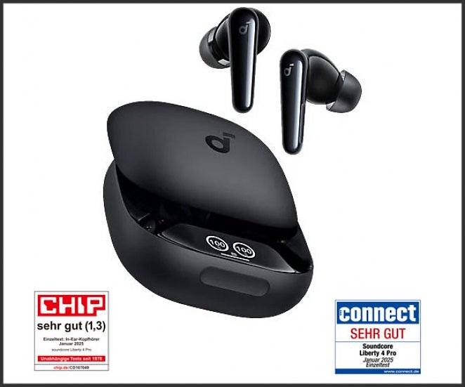 SOUNDCORE BY ANKER Liberty 4 Pro, In-ear Kopfhörer Bluetooth Schwarz