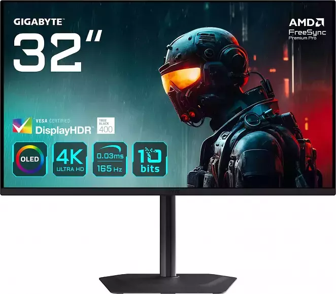 Gigabyte MO32U QD-OLED, (UltraHD/4K, KVM, USB-C, AMD FreeSync Premium Pro, 165Hz Panel)