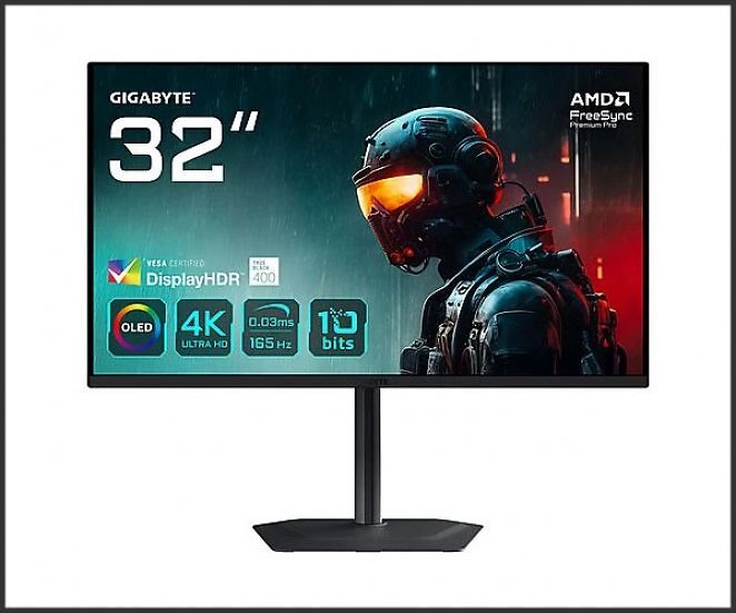GIGABYTE MO32U OLED 32 Zoll UHD 4K Gaming Monitor (0,03 ms Reaktionszeit, 165 Hz)