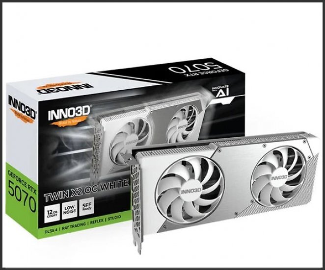 INNO3D GeForce RTX 5070 Twin X2 OC White, 12GB GDDR7, HDMI, 3x DP
