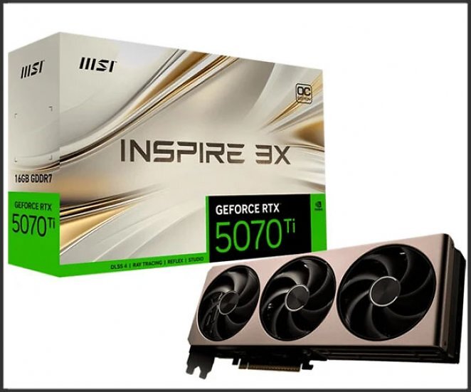 MSI GeForce RTX 5070 Ti 16G INSPIRE 3X OC, Grafikkarte