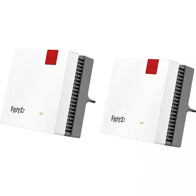 2x Fritz!Repeater 1200 AX (Wi-Fi 6 Repeater mit zwei Funkeinheiten: 5 GHz-Band (bis zu 2.400 MBit/s), 2,4 GHz-Band (bis zu 600 MBit/s)