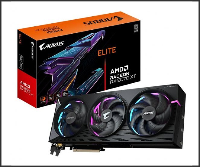 Gigabyte Radeon RX 9070 XT 16GB Aorus Elite Grafikkarte - 16GB GDDR6