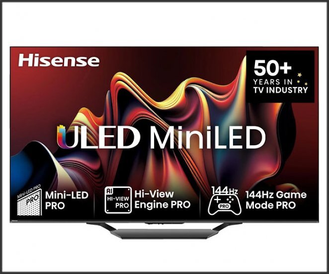 HISENSE 55U7NQ Mini LED TV (Flat, 55 Zoll / 139 cm, UHD 4K, SMART TV)