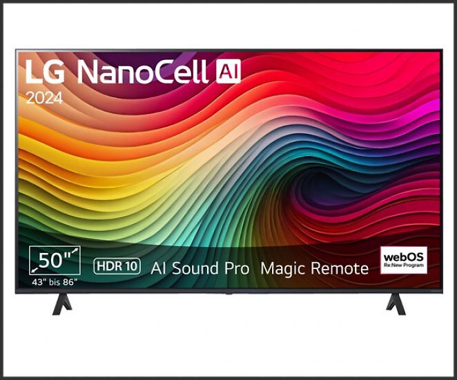 LG 50NANO81T6A NanoCell TV (Flat, 50 Zoll / 127 cm, UHD 4K, SMART TV, webOS 24 m