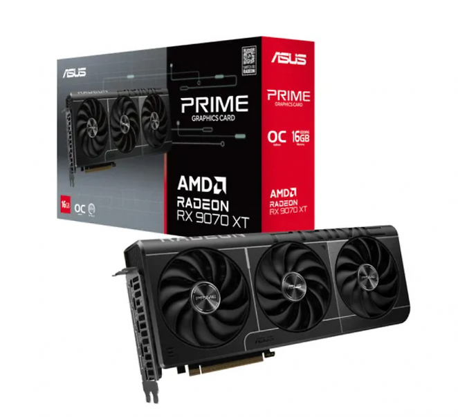 Wesentlich dezenter: ASUS PRIME Radeon RX 9070 XT OC Edition