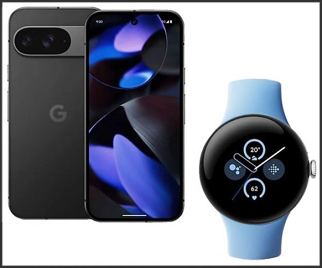 GOOGLE Pixel 9 128 GB Obsidian Dual SIM + GOOGLE Pixel Watch 2 LTE