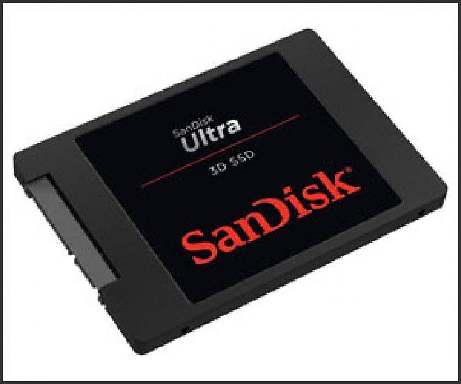 SANDISK Ultra 3D Festplatte, 2 TB SSD SATA 6 Gbps, 2,5 Zoll, intern
