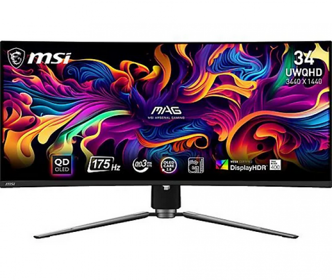 MSI MAG 341CQPDE, 34 Zoll, 3.440 × 1.440, OLED, 175 Hz, VESA DisplayHDR True Black 400