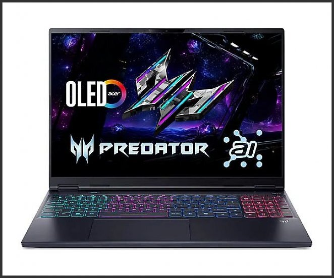 ACER Predator Helios Neo 16S AI OLED (PHN16S-71-985S) mit 240 Hz Display mit RGB Tastaturbeleuchtung, Notebook, mit 16 Zoll Display, Intel® Core™ Ultra 9 275HX Prozessor, 64 GB RAM, 1 TB SSD GeForce RTX™ 5070 Ti, Abyssal Black, Windows 11 Home