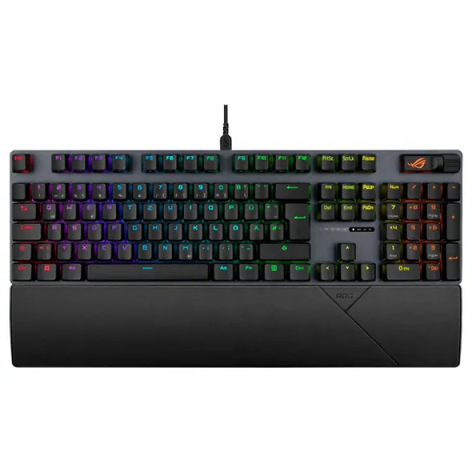 Asus ROG Strix Scope II RGB, Gaming-Tastatur mit ROG NX Snow, ABS-Tastenkappen, RGB-LEDs, Handballenauflage etc.