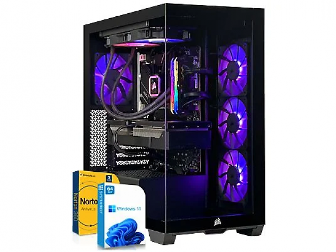 SYSTEMTREFF High-End, Gaming-PC mit AMD Ryzen 7 7800X3D, 32 GiB RAM, 2-TB-SSD, AMD Radeon RX 9070 XT, Win 11 Pro