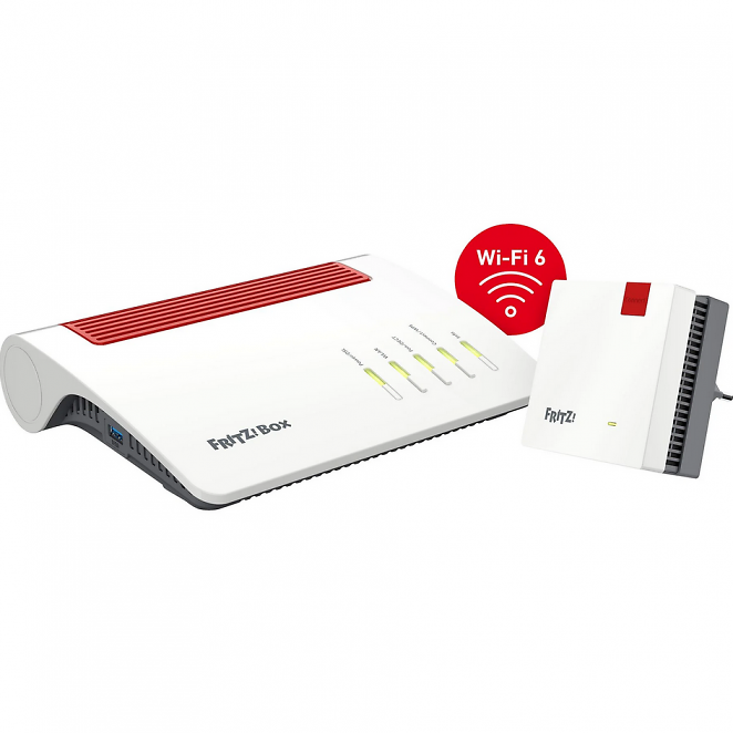 AVM FRITZ!Box 7590 AX + FRITZ!Repeater 1200 AX Wi-Fi 6 WLAN-Mesh-Router 3600 Mbit/s