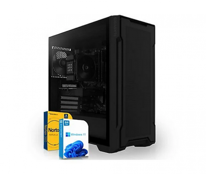 SYSTEMTREFF Mini Gaming, Gaming-PC mit AMD Ryzen 5 7500F, 32 GiB RAM, 1-TB-SSD, Nvidia Geforce RTX 5060, Win 11 Pro
