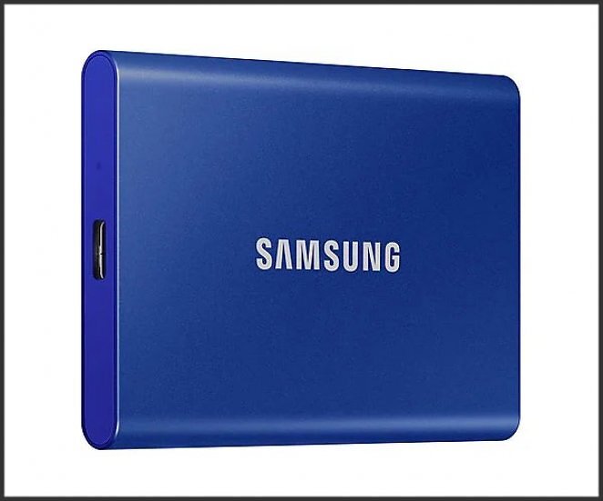 SAMSUNG Portable SSD T7 PC/Mac Festplatte, 1 TB SSD, extern, Indigo blue