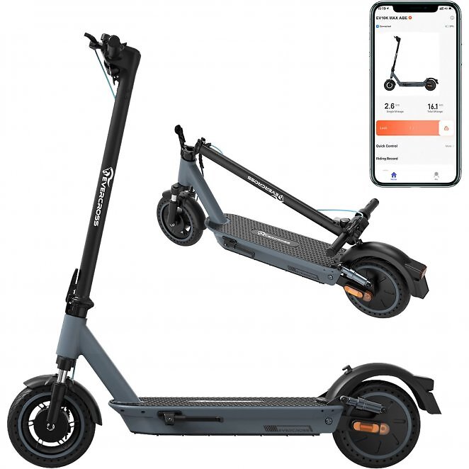 EVERCROSS TECH EV10K MAX ABE 36V 15.6AH Akku mit großer Kapazität E-Scooter,mit Straßenzulassung (10 Zoll, Tiefblau)