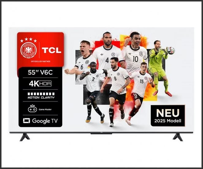 TCL 55V6CX2 LED-Fernseher 4K HDR, Multi-HDR, Dolby Vision, Game Master, Smart TV, Apple TV