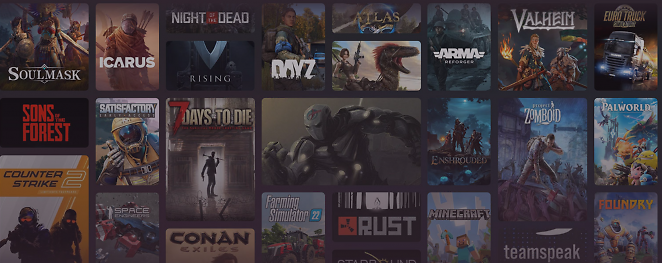 Für 1 Monat: Unlimited Gaming Server - 100+ Spiele, 100 Slots, 8 GB RAM und 25 GByte Modspeicher
