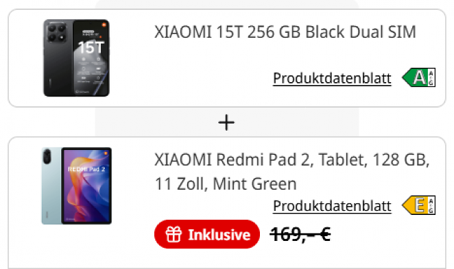 Xiaomi 15T + Redmi Pad 2